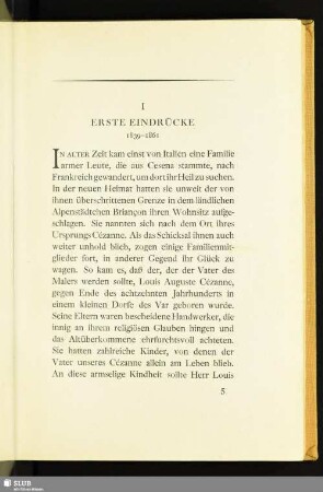 I Erste Eindrücke. 1839-1861