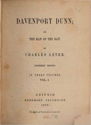 Davenport Dunn or the man of the day, 1