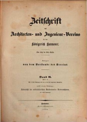 Zeitschrift des Architekten- und Ingenieur-Vereins für das Königreich Hannover. 2. 1856