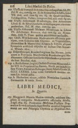 Libri Medici, In Quarto