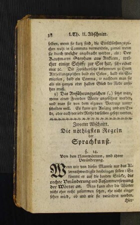 Zweeter Abschnitt. Die nöthigsten Regeln der Sprachkunst.