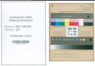 Entnazifizierung Franz Vinnemann , geb. 15.04.1918 ()