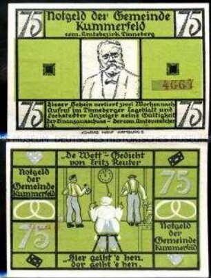Kummerfeld 75 Pfennig, Notgeldserie