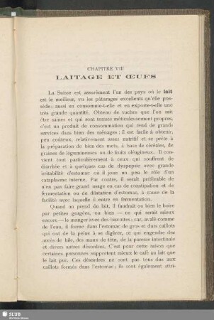 Chapitre VIII. Laitage et œufs