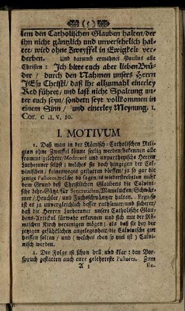 I. Motivum. - V. Motivum.