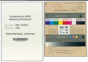 Entnazifizierung Johannes Kleinostendarp , geb. 30.09.1903 (Angestellter)