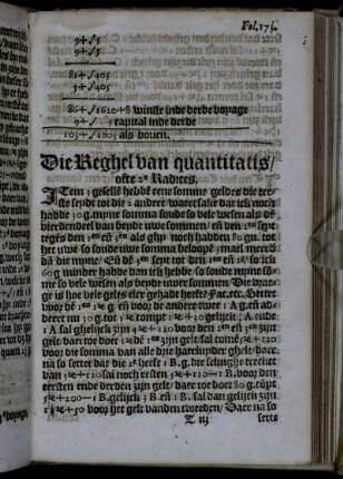 Die Reghel van quantitatis ofte 2e Radices