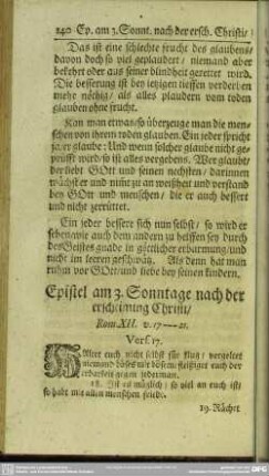 Epistel am 3. Sonntage nach der erscheinung Christi