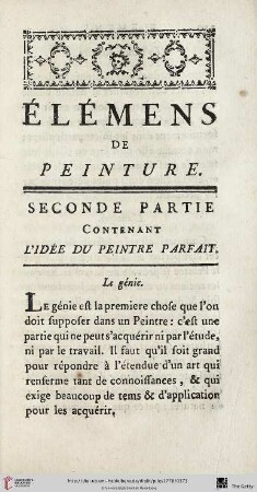 L’idée du peintre parfait