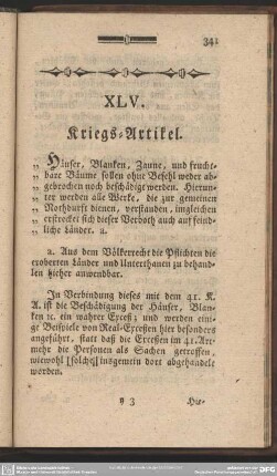 XLV. Kriegs-Artikel