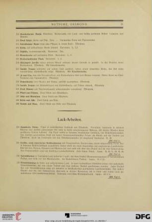 Lack- Arbeiten (Nr. 230-272)