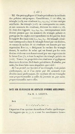 Note sur un faisceau de surfaces d´ordre quelconque.