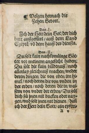 Volgen hernach die Zehen Gebott.