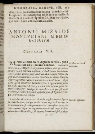 Centuria VIII.
