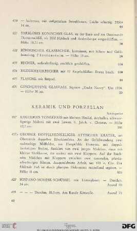 Keramik und Porzellan (Nr. 427-576)