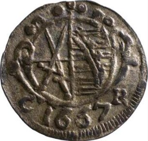 Münze, Pfennig, 1667