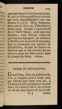 105-114, Priere de Préparation.
