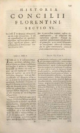 Historia Concilii Florentini Sectio VI.