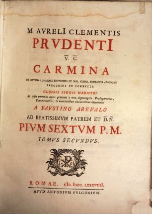 Carmina. 2. (1789). - XII, S. 577 - 1331 : XXVI Ill.