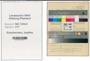 Entnazifizierung Josefine Emschermann , geb. 01.03.1890 (Gastwirtin)