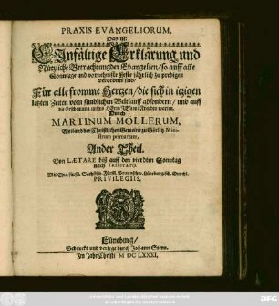 2: Von Laetare biß auff den vierdten Sonntag nach Trinitatis