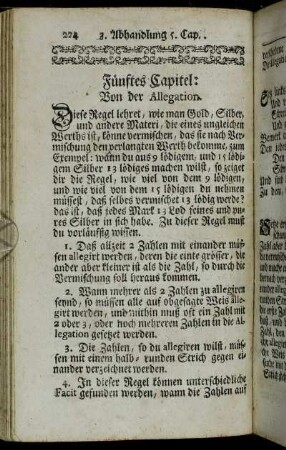 Fünftes Capitel: Von der Allegation.