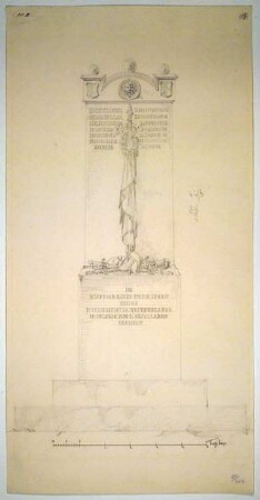 Entwurfszeichnung für ein Grabdenkmal der Stadtgemeinde Memmingen