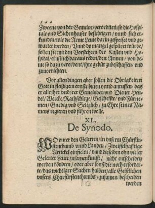 XL. De Synodo.