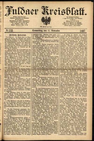 Ausgabe vom Donnerstag, den 11. November 1897.