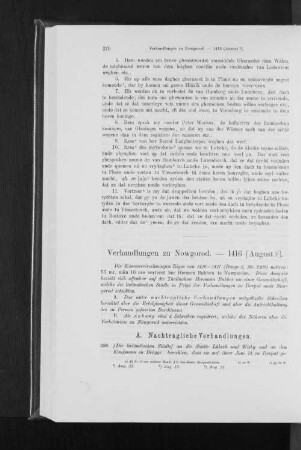 Verhandlungen zu Nowgorod. - 1416 [August?].