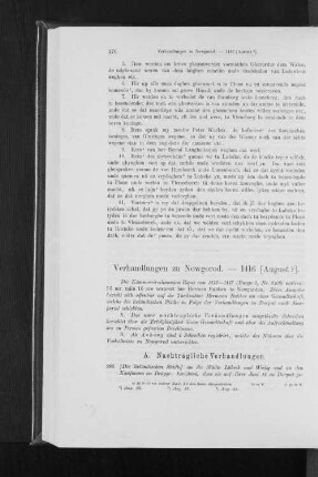 Verhandlungen zu Nowgorod. - 1416 [August?].