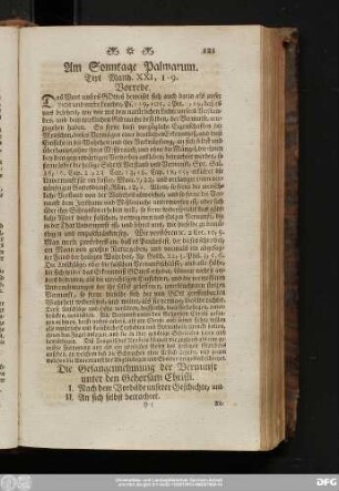 Am Sonntage Palmarum. Text Matth. XXI, 1 - 9.