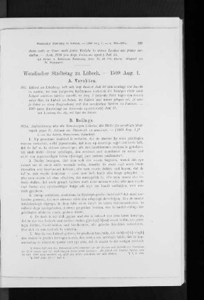 Wendischer Städtetag zu Lübeck. - 1509 Aug. 1.