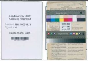 Entnazifizierung Erich Ruettermann , geb. 01.02.1898 (Bergbauangestellter)