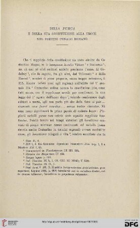 13: Della furca e della sua sostituzione alla croce nel diritto penale romano