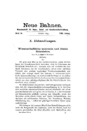 Wissenschaftliche nationale und ideale Sittenlehre : (Schluß)