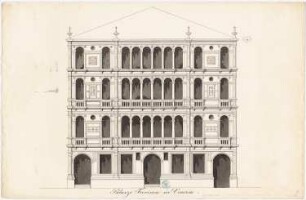 Palazzo Trevisan, Venedig: Fassadenansicht, Maßstab Venezianischer Fuß