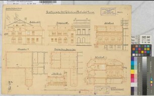 Erweiterung des Stationsgebäudes auf Bahnhof Unna, Blatt 2: Ansichten, Schnitte, Sparrenlage, M. 1:100 Hge, Sknr.: 2, Fanr.: 10, Bunr.: 10