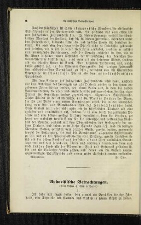 Aphoristische Betrachtungen