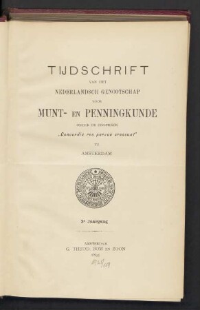 3.1895: Tijdschrift van het Koninklijk Nederlandsch Genootschap voor Munt- en Penningkunde