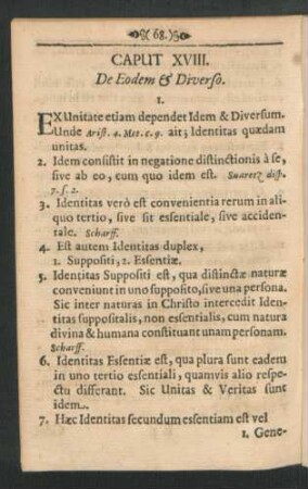 Caput XVIII. De Eodem & Diverso.
