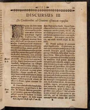 33-44, Discursus III. De Conditionibus ad Orationis efficaciam requisitis.