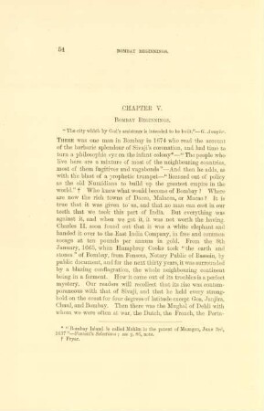 Chapter V. Bombay beginnings