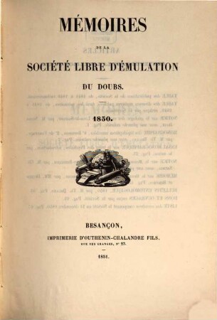 Mémoires de la Société Libre d'Emulation du Doubs, 1. 1850