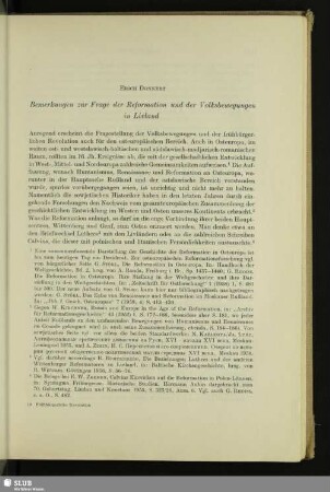Bemerkungen zur Frage der Reformation und der Volksbewegungen in Livland
