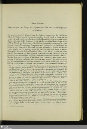 Bemerkungen zur Frage der Reformation und der Volksbewegungen in Livland