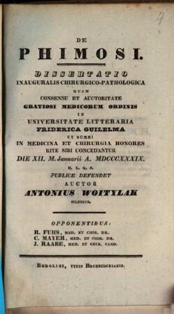 De phimosi : diss. inaug. chir. path.