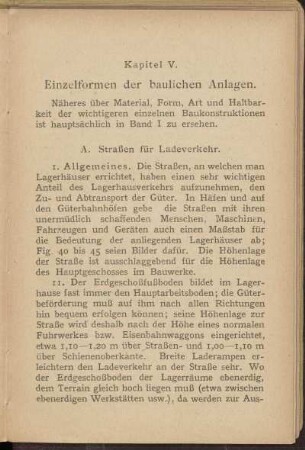 Kapitel V. Einzelformen der baulichen Anlagen.