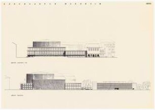Rosengarten, Mannheim Kongresszentrum: Ansicht Berliner Straße 1:200 (Lichtpause von Inv.Nr. 35687)