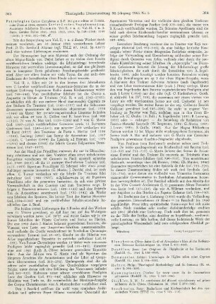 363-364 [Rezension] Patrologiae Cursus Completus. Series Latina. Supplementum. Vol. II - III